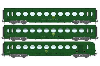 REE Modèles H0 (DC) SNCF Personenwagen-Set Saucisson B10/B10/B5d, Ep. IV, 3-tlg.