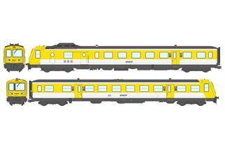 REE Modèles H0 (DC Sound) SNCF Dieseltriebwagen X 2722, gelb/weiss, Ep. IV-V, 2-tlg.