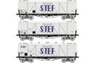 REE Modèles H0 SNCF Kühlwagen-Set TP FRIGO, STEF, Rekonstruiert, Ep. III, 3-tlg.