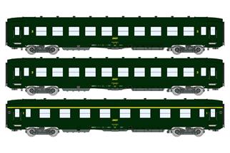 REE Modèles H0 SNCF Personenwagen-Set DEV AO B10/B10/A8, grün, Ep. IV, 3-tlg.