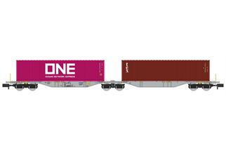REE Modèles N AAE Container-Doppeltragwagen Sggmrss, ONE/tex, Ep. VI