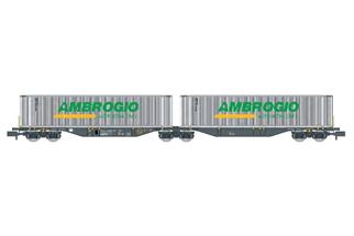 REE Modèles N NOVA Container-Doppeltragwagen Sggmrss, Ambrogio Intermodal