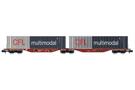 REE Modèles N TOUAX Container-Doppeltragwagen Sggmrss, CFL Multimodal