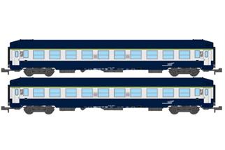 REE N SNCF Liegewagen-Set UIC B9c9 Bleu / Gris, Logo casquette Ep. V, 2-tlg.