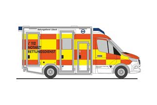 Rietze H0 GSF RTW '18, Rettungsdienst Lübeck