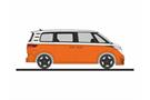Rietze H0 VW ID. Buzz People, candy weiss/orange metallic