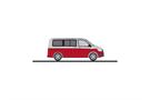 Rietze H0 VW T6 Bus KR, reflexsilber/fortanorot