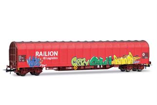 Rivarossi H0 DB AG Schiebeplanenwagen Rils, Railion, mit Graffiti, Ep. V-VI