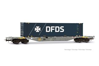 Rivarossi H0 Hupac Containertragwagen Sgnss, 45' DFDS, Ep. VI