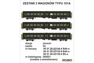 Robo Modele H0 (DC) PKP Reisezugwagen-Set 101A, Ep. Va, 3-tlg.