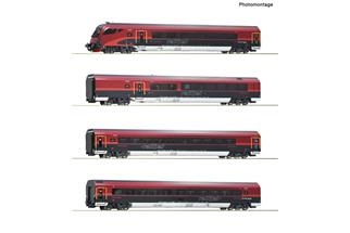Roco H0 (AC Digital) ÖBB Railjet-Grundset, RJ 162 Budapest - Zürich, Ep. VI, 4-tlg.