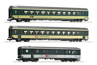 Roco H0 BT/SBB/SOB Reisezug-Wagenset 1 Voralpen-Express VAE, Ep. IV-V, 3-tlg.