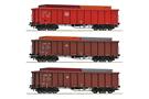 Roco H0 DB AG Hochbordwagen-Set Eanos-x 055, 20'-Container, Ep. VI, 3-tlg.