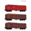 Roco H0 DB AG Hochbordwagen-Set Eanos-x 055, 20'-Container, Ep. VI, 3-tlg.