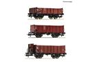 Roco H0 DB Hochbordwagen-Set O 10 + Om 12, Ep. III, 3-tlg.