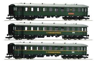 Roco H0 DB Reisezugwagen-Set Ferienexpress, Ep. III, 3-tlg.