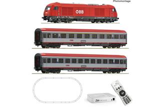 Roco H0 (DC Digital) ÖBB Startset Rh 2016 mit Schnellzug, Roco Line mit Bettung