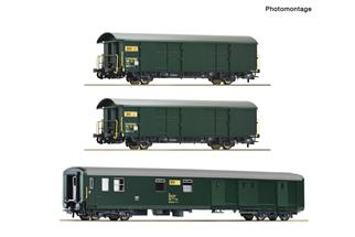 Roco H0 (DC) PTT 3-tlg. Set: Postwagen, PTT