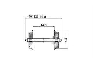 Roco H0 DC-Radsatz 11 mm, Achslänge 23,8 mm (Inhalt: 2 Stk.)