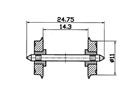 Roco H0 DC-Radsatz 11 mm, Achslänge 24.75 mm, beidseitig isoliert (Inhalt: 2 Stk.)