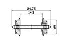 Roco H0 DC-Radsatz 9 mm, Achslänge 24.75 mm (Inhalt: 2 Stk.)