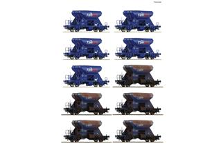 Roco H0 (DC) RAILPRO 10-tlg. Display: Schotterwagen, Railpro