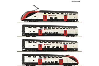 Roco H0 (DC) SBB 4-tlg. Set: Fernverkehrs-Doppelstockzug RABe 502, SBB