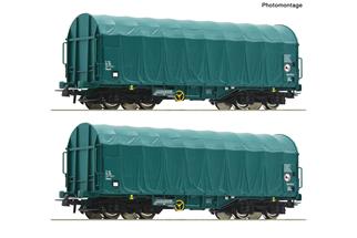Roco H0 (DC) SNCB 2-tlg. Set: Schiebeplanenwagen, SNCB