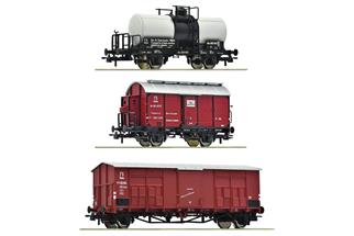 Roco H0 FS Güterwagen-Set Nebenbahngüterzug, Ep. III, 3-tlg.