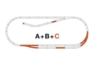 Roco H0 Line mit Bettung Gleisset C