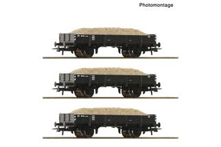 Roco H0 NS Niederbordwagen-Set GZMK, Sandbeladung, Ep. III, 3-tlg.