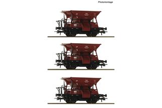 Roco H0 ÖBB Schotterwagen-Set Bauart Talbot, Ep. III-IV, 3-tlg.
