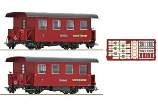 Roco H0e Zillertalbahn Personenwagen-Set, Ep. VI, 2-tlg.
