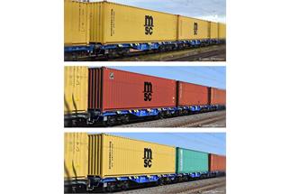 Sudexpress H0 Budamar Container-Doppeltragwagen-Set Sggrrs 80', Ep. VI, 3-tlg.