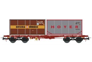 Sudexpress H0 CP Containertragwagen Sgmms, 2x20'-Tankcontainer Bertschi/HOYER, Ep. V