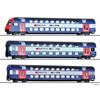 Tillig H0 SBB Doppelstockwagen-Set DPZ, Ep. V-VI, 3-tlg.