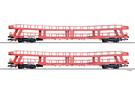 Tillig TT DB AG Autotransportwagen-Set DDm 915, DB AutoZug, Ep. V, 2-tlg.
