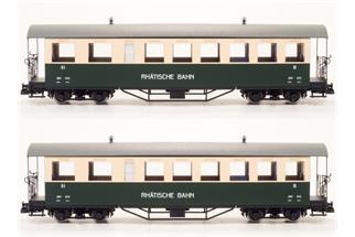 Train Line 45 IIm RhB Vierachs-Plattformwagen-Set ABC 616/617, grün/beige, 2-tlg.