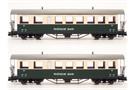 Train Line 45 IIm RhB Vierachs-Plattformwagen-Set ABC 616/617, grün/beige, 2-tlg.