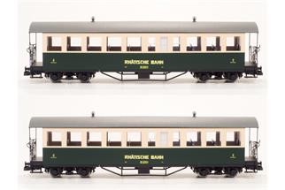 Train Line 45 IIm RhB Vierachs-Plattformwagen-Set B 2251/2252, grün/beige, 2-tlg.