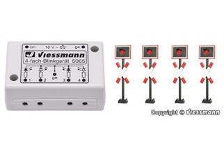 Viessmann H0 4 Andreaskreuze und Blinkelektronik