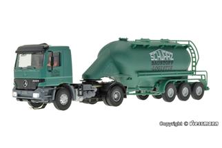 Viessmann H0 CarMotion MB Actros Silosattelzug, Schwarz Baustoff-Logistik