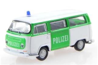 Welly H0 VW T2 Bus Polizei 1972, grün/weiss