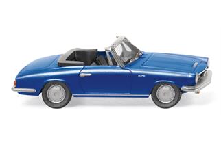 Wiking H0 Glas 1700 GT Cabrio, blau metallic