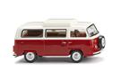 Wiking H0 VW T2b Campingbus, rubinrot/weiss