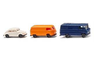 Wiking N PKW und zwei Kastenwagen