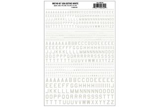 Woodland Decals Buchstaben 45° USA Gothic, weiss