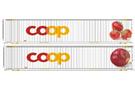 Aare Valley Models H0 45` Container-Set Coop, Apfel/Erdbeeren, 2-tlg.