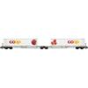 Aare Valley Models N Railcare/VTG Doppeltragwagen T2000, Coop - Apfel/Erdbeeren