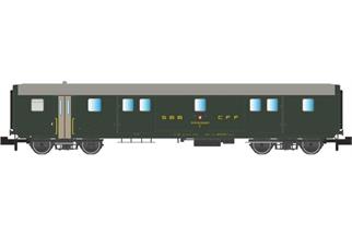 Aare Valley Models N SBB Gepäckagen EW II D, alte Schrift, mit Innenbeleuchtung/Zugschluss